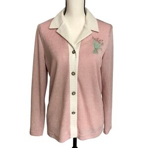 Adorable Retro 60s Light Pink Collared Long Sweater Women's Extra Small‎ (XS)